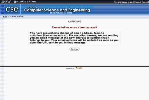 Confirmation of e-mail